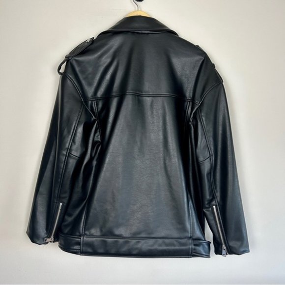 Zara Black Leather Jacket - Picture 5 of 7